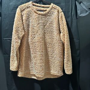 J. America Cream Oversized Pullover Sweatshirt